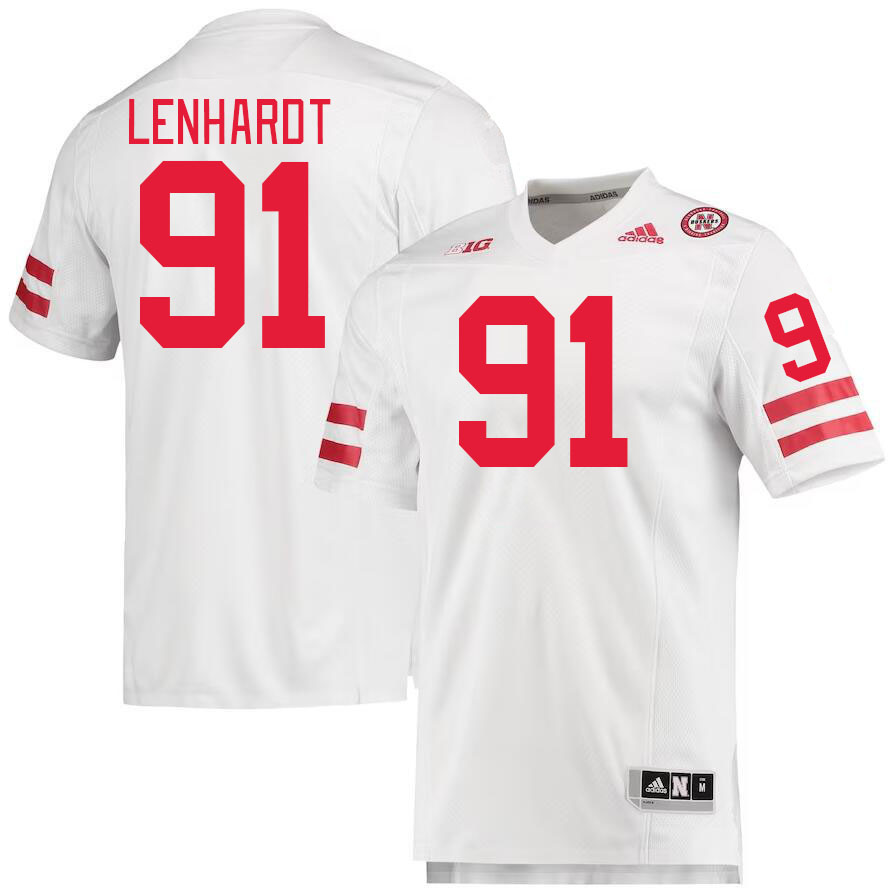 Men #91 Cameron Lenhardt Nebraska Cornhuskers College Football Jerseys Stitched Sale-White